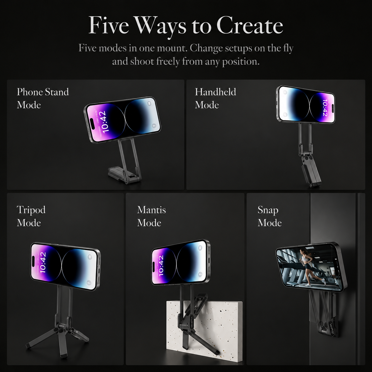Premium iPhone MagSafe Compatible Magnetic Tripod Stand Pocket Holder N52 Magnet Grip 360 Adjustable Foldable Alloy Travel Design Portable Mount