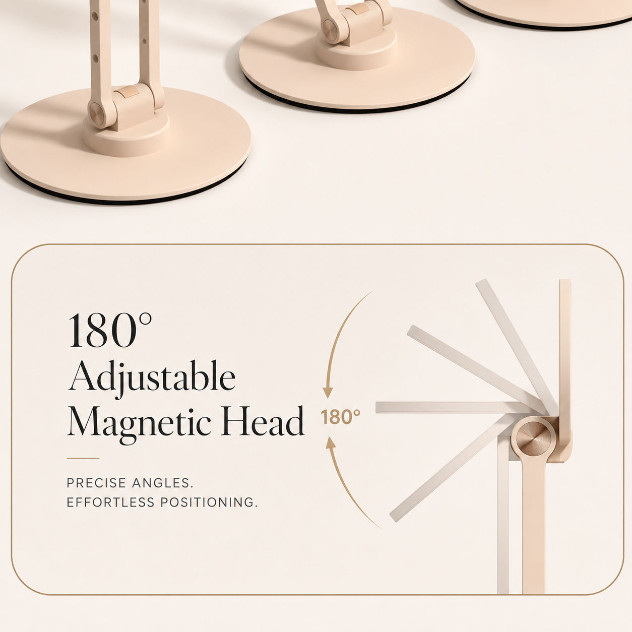 Premium iPhone MagSafe Stand Magnetic Desk Holder Aluminum Construction 360 Rotation Height Adjustment Foldable Base Stable Viewing Support Mount