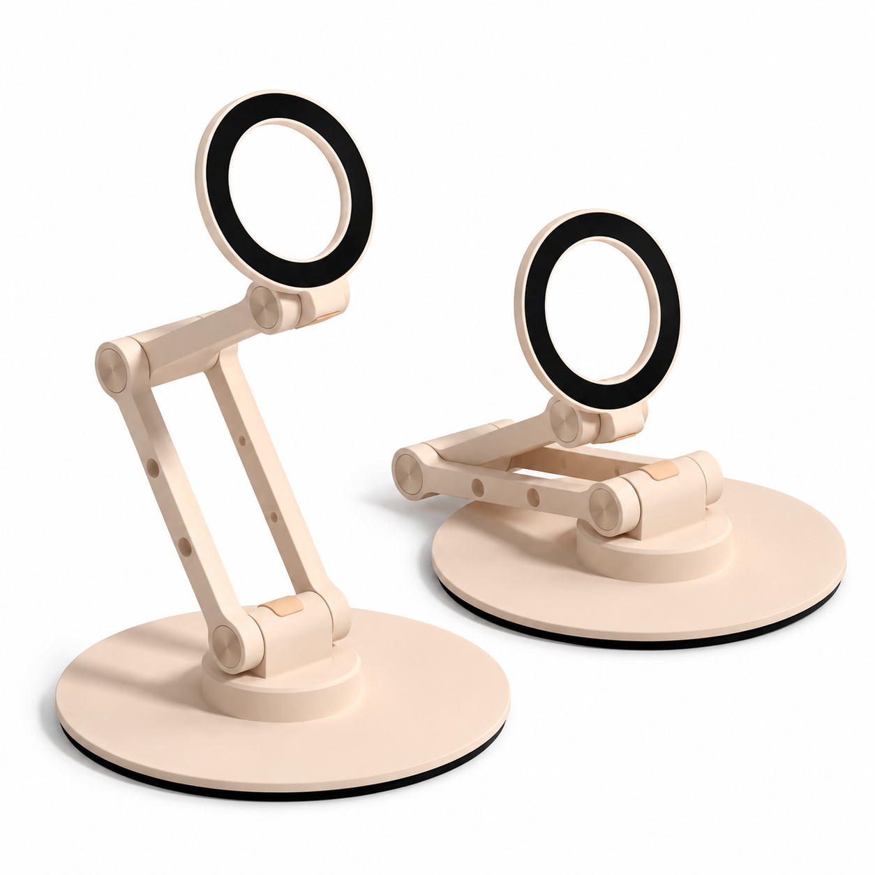 Premium iPhone MagSafe Stand Magnetic Desk Holder Aluminum Construction 360 Rotation Height Adjustment Foldable Base Stable Viewing Support Mount