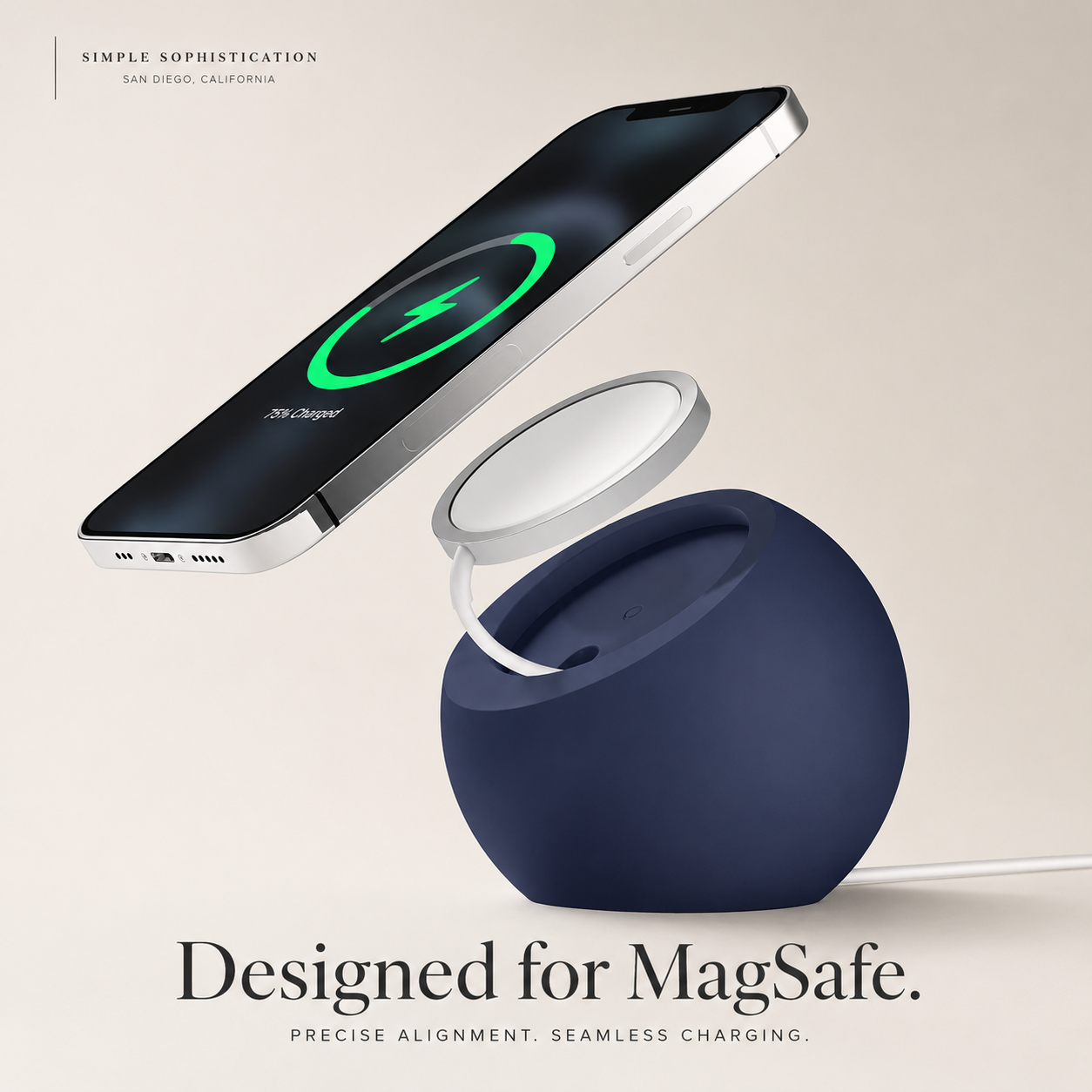 Premium iPhone MagSafe Stand Magnetic Desktop Holder Wireless Charging Compatible Silicone Base Non Slip Stable Viewing Dock Adjustable Desk Mount