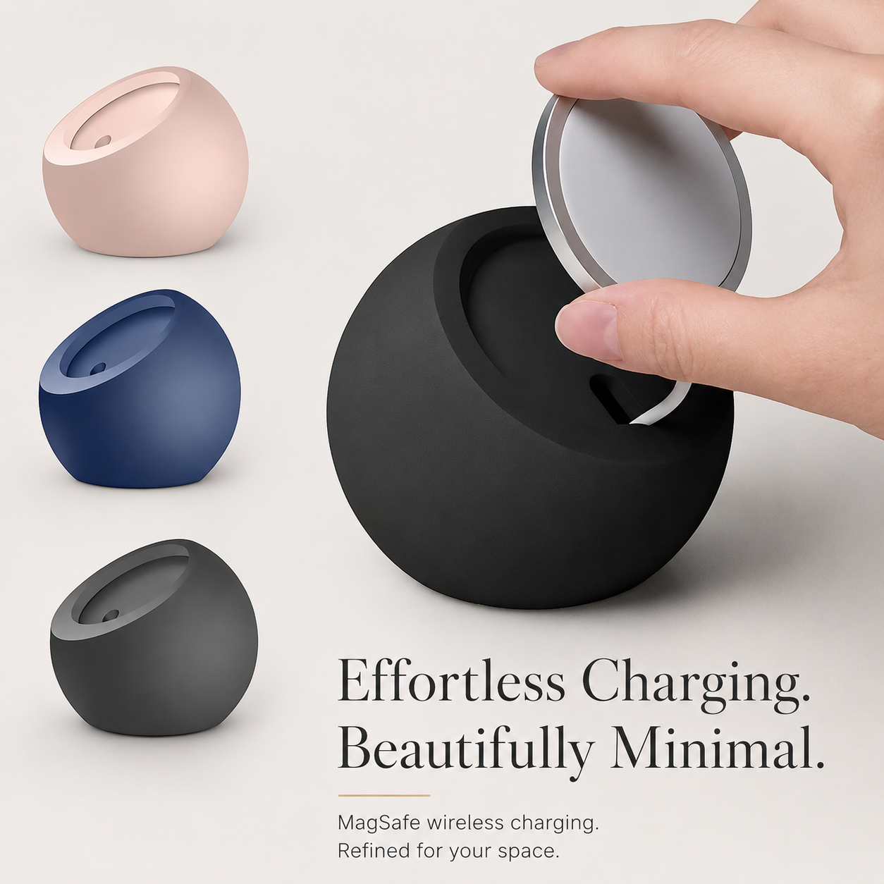 Premium iPhone MagSafe Stand Magnetic Desktop Holder Wireless Charging Compatible Silicone Base Non Slip Stable Viewing Dock Adjustable Desk Mount