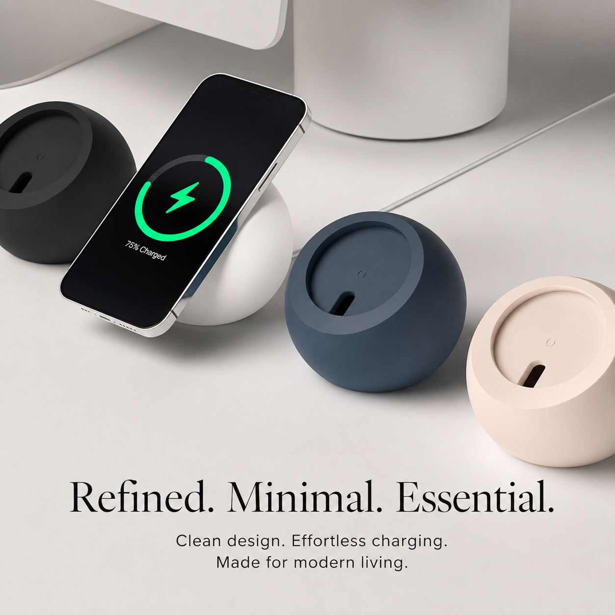 Premium iPhone MagSafe Stand Magnetic Desktop Holder Wireless Charging Compatible Silicone Base Non Slip Stable Viewing Dock Adjustable Desk Mount