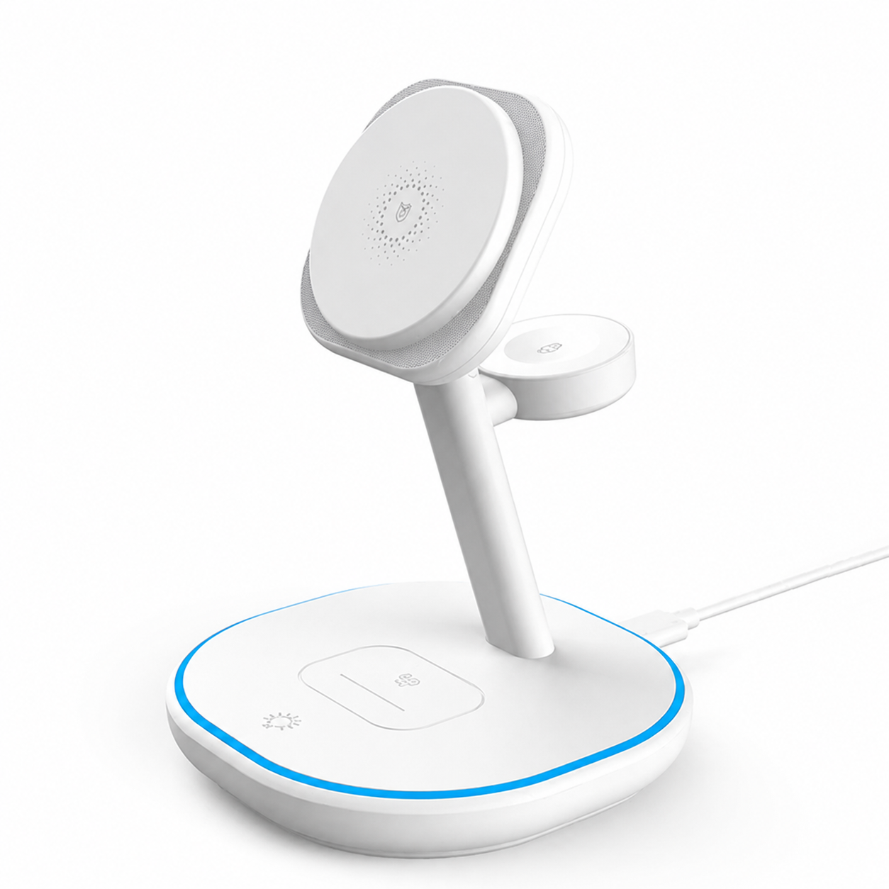 Premium iPhone MagSafe Wireless Charger 3 in 1 Magnetic Charging Station Fast Power Stand Watch Earbuds Type C Input Desktop Organizer Dock Holder
