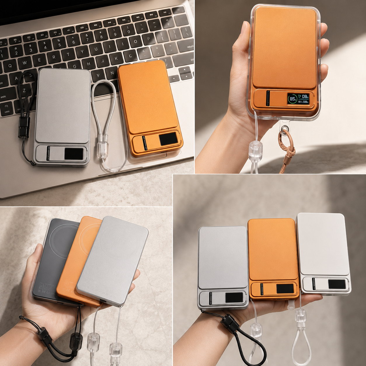 Premium iPhone Magnetic Power Bank 3 In 1 Wireless Charger 20W Fast Charging Portable Battery Digital Display Stand Watch Support Travel Ready