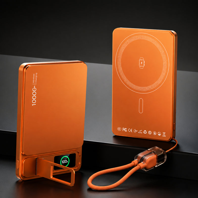 Premium iPhone Magnetic Power Bank 3 In 1 Wireless Charger 20W Fast Charging Portable Battery Digital Display Stand Watch Support Travel Ready