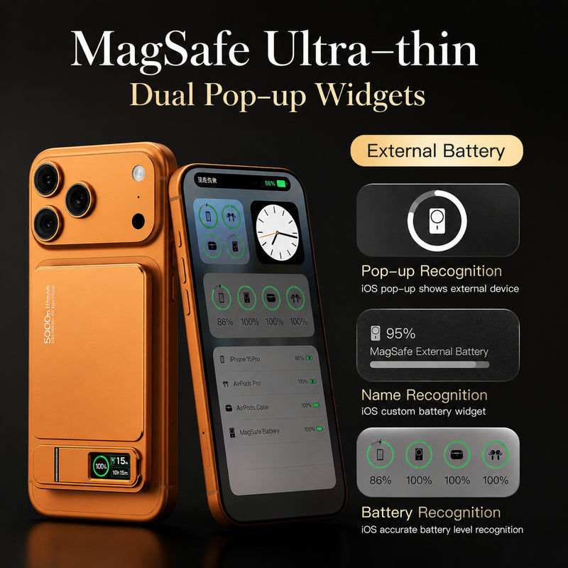 Premium iPhone Magnetic Power Bank 3 In 1 Wireless Charger 20W Fast Charging Portable Battery Digital Display Stand Watch Support Travel Ready