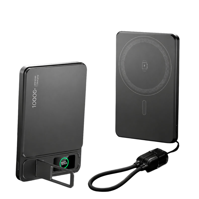 Premium iPhone Magnetic Power Bank 3 In 1 Wireless Charger 20W Fast Charging Portable Battery Digital Display Stand Watch Support Travel Ready
