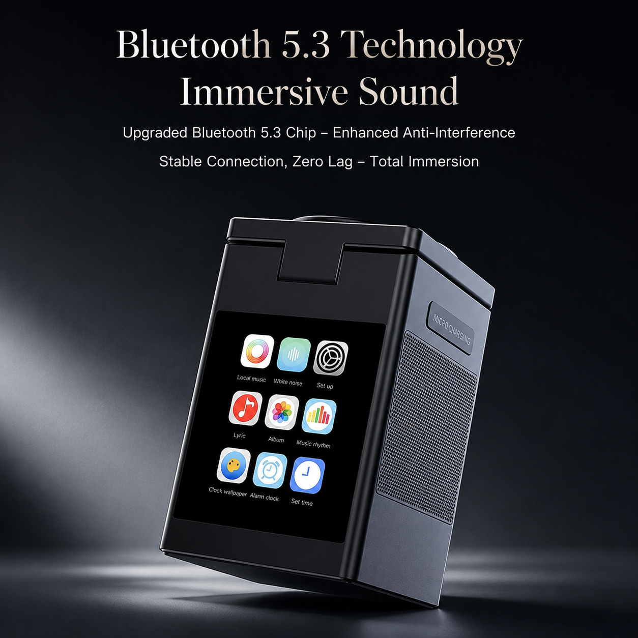 Premium iPhone Magnetic Wireless Charging Station 15W Fast Charger LED Display Bluetooth Speaker Alarm Clock Desktop Stand Bedside Organizer Docking