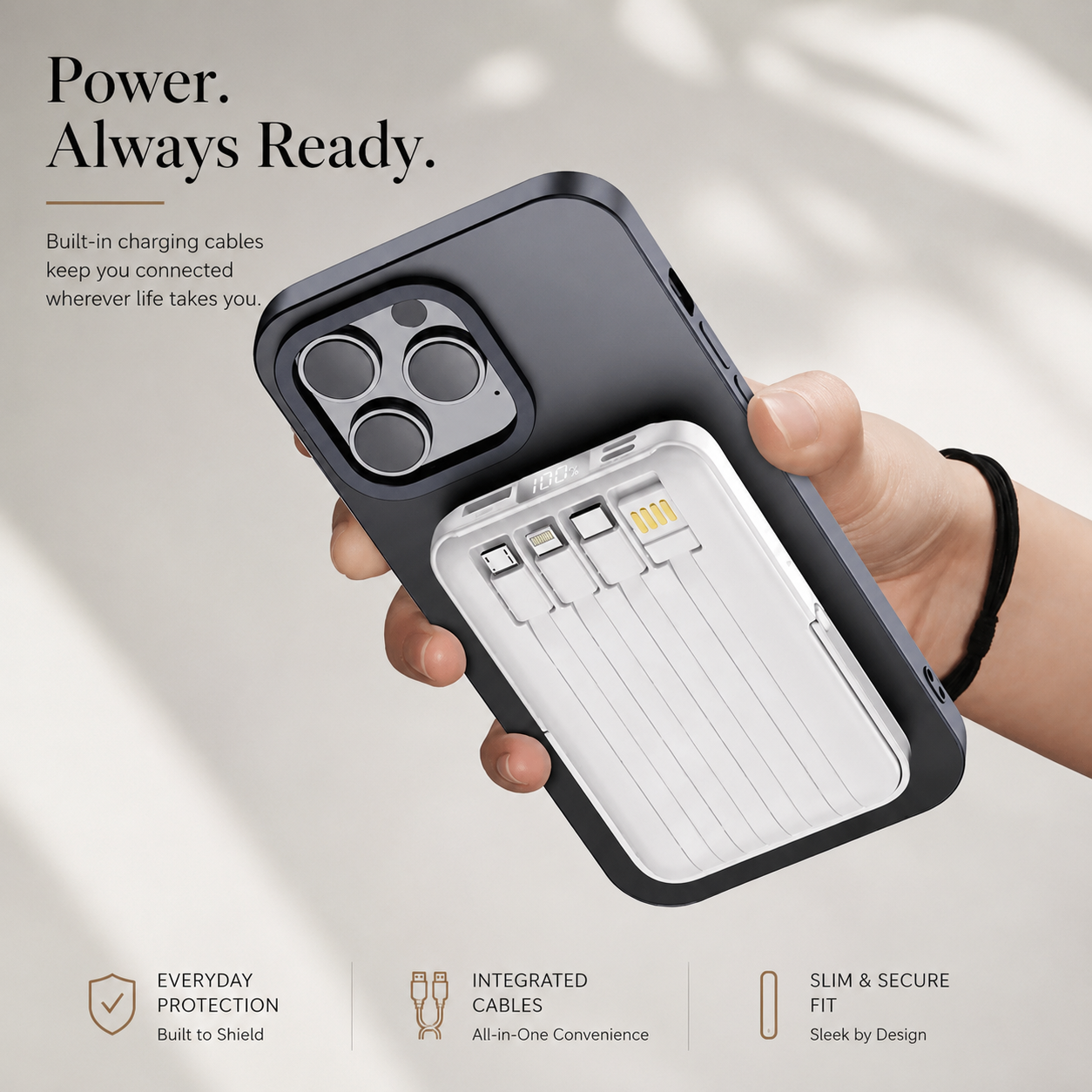 Premium iPhone Magnetic Wireless Power Bank 22.5W Fast Charging Portable Battery Built In Cable Stand 10000mAh PD External Battery Pack Charger
