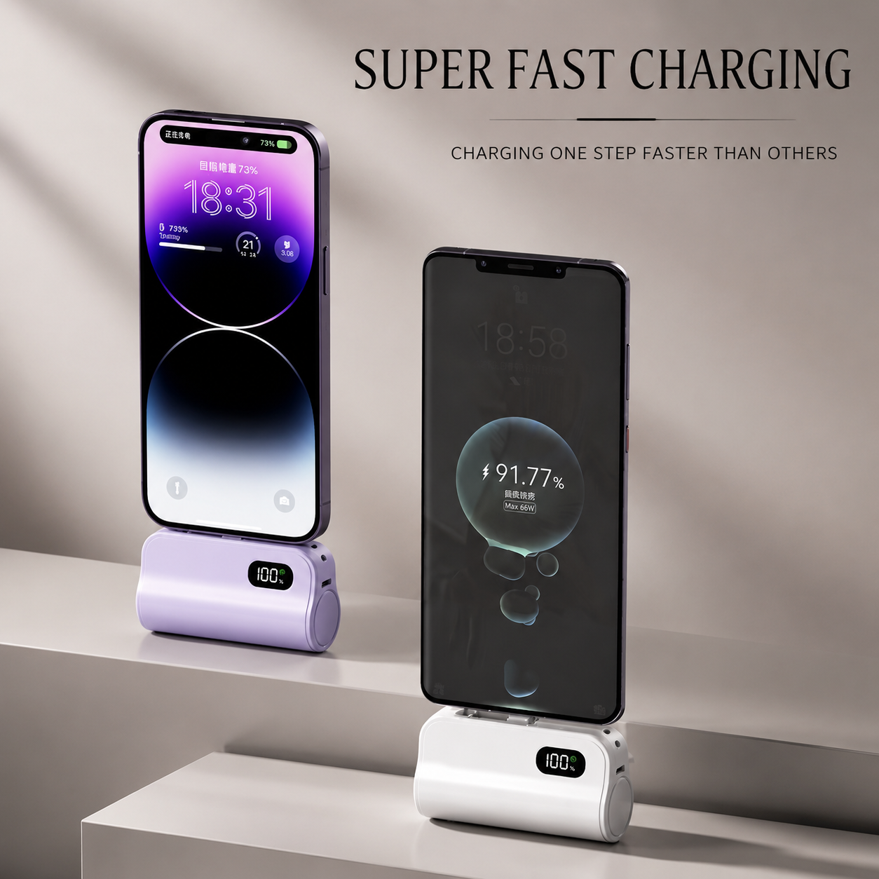 Premium iPhone Power Bank 20W Fast Charging Portable Battery Built In Cables LED Light Multi Device Charger Backup Energy Station Emergency Utility
