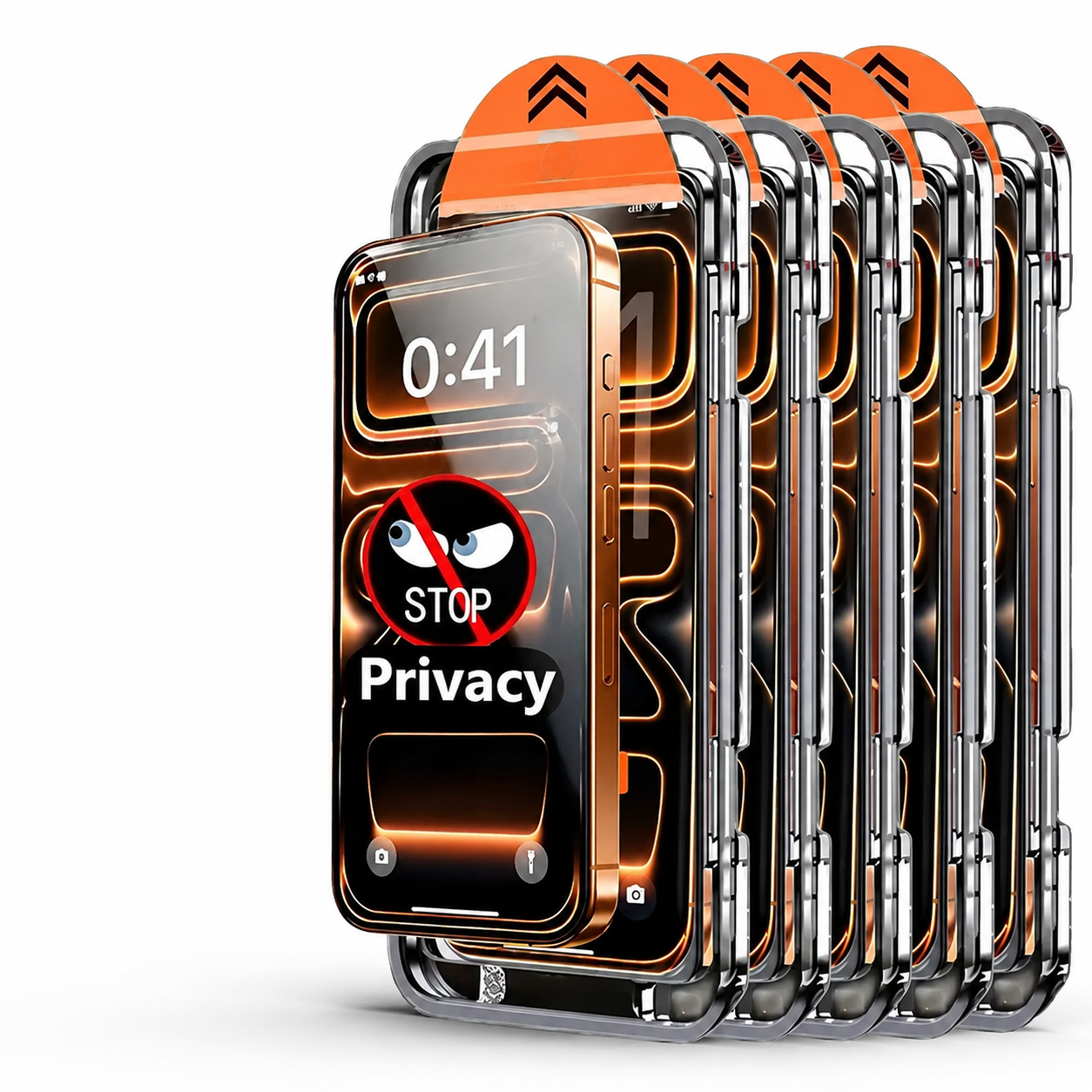 Premium iPhone Privacy Screen Protector Tempered Glass Anti Spy Shield Oleophobic Coating Anti Fingerprint Scratch Resistant HD Clarity Alignment Kit