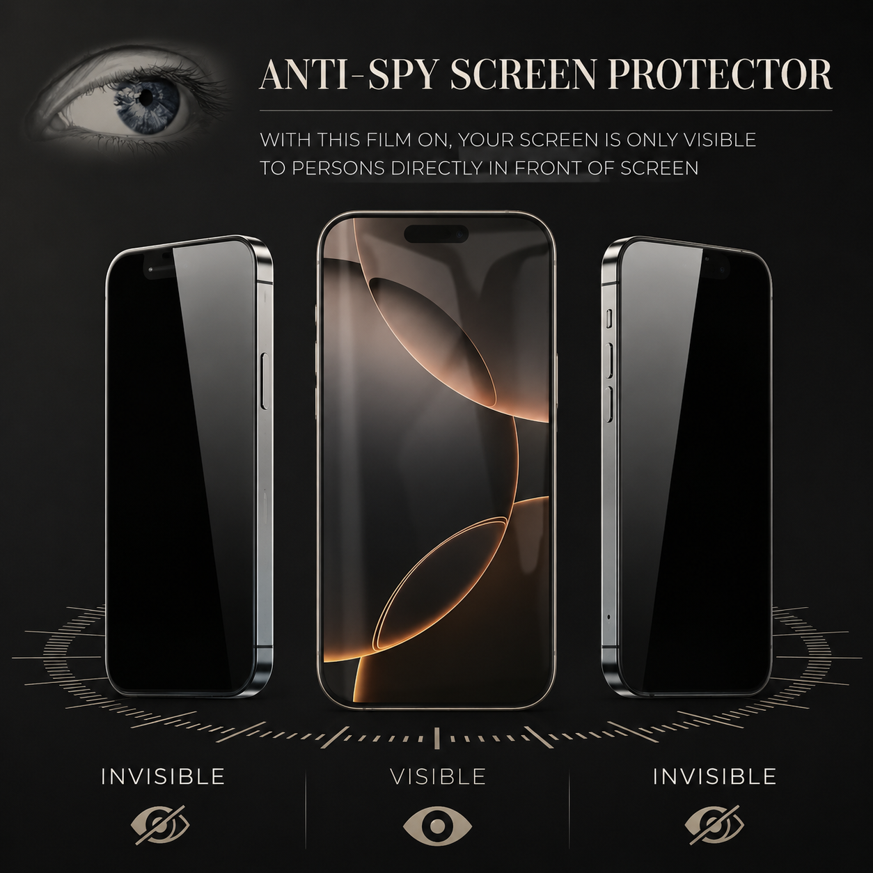 Premium iPhone Privacy Screen Protector Tempered Glass Anti Spy Shield Oleophobic Coating Anti Fingerprint Scratch Resistant HD Clarity Alignment Kit