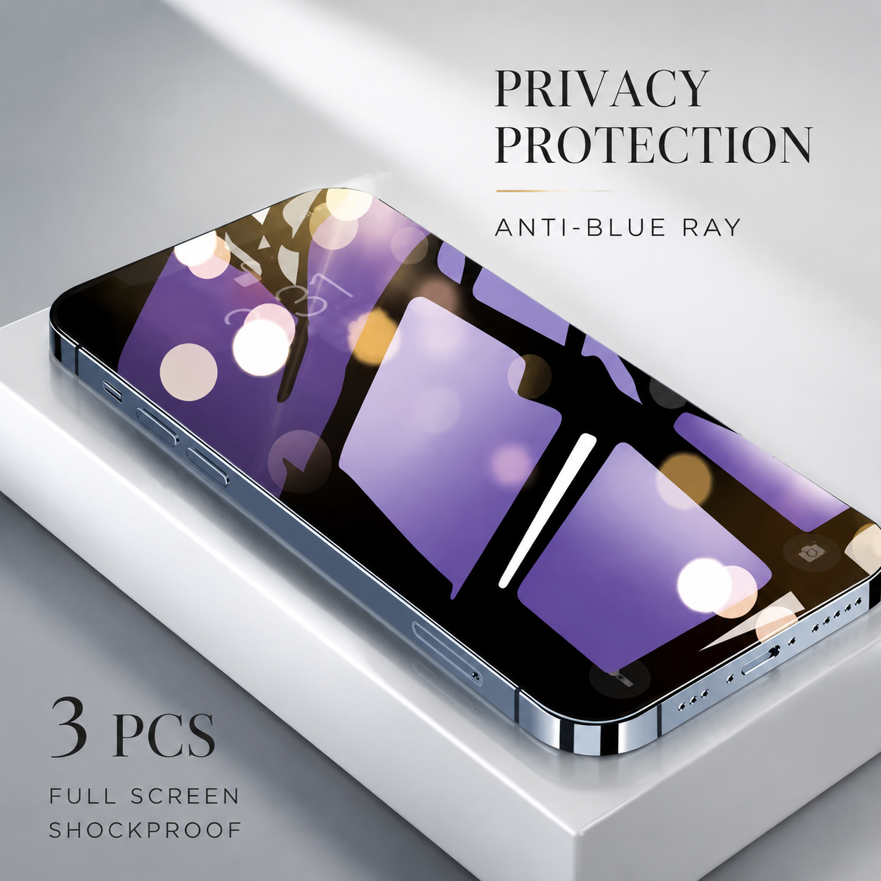 Premium iPhone Screen Protector Privacy Anti Spy Tempered Glass Full Coverage Anti Blue Light Scratch Resistant Protective Film Oleophobic Coating