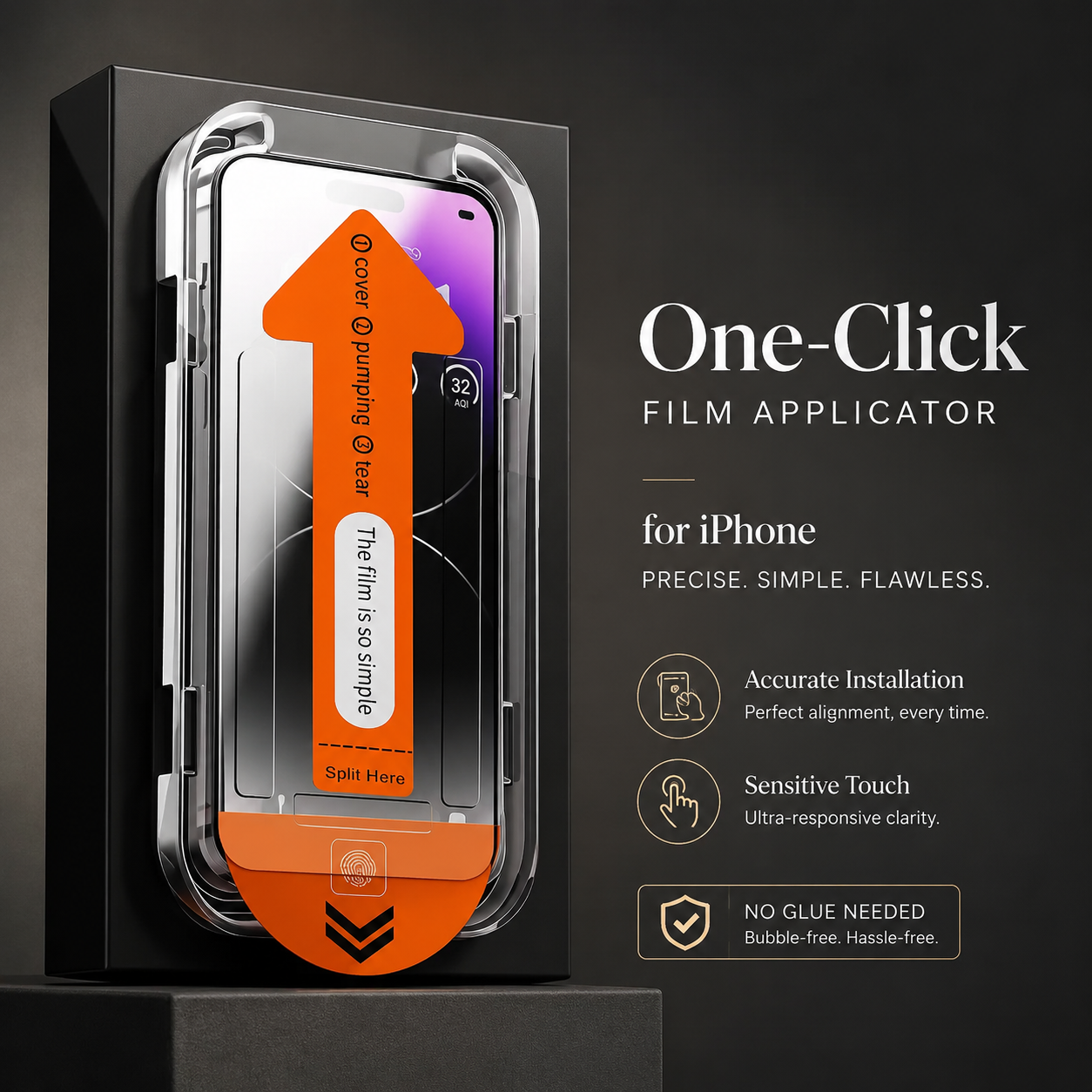 Premium iPhone Screen Protector Tempered Glass HD Clear Anti Fingerprint Scratch Resistant Bubble Free Shatterproof Ultra Thin Case Friendly Film