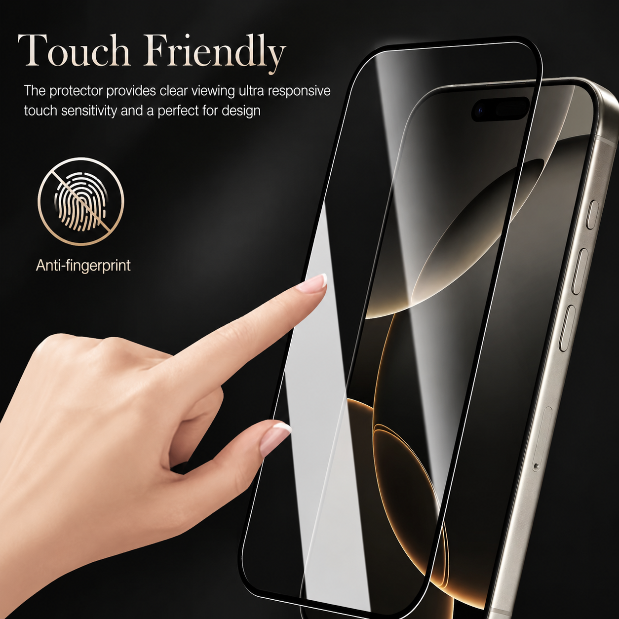 Premium iPhone Screen Protector Tempered Glass HD Clear Full Screen Coverage Anti Fingerprint Scratch Resistant Bubble Free Shatter Protection Ultra Thin Case Friendly